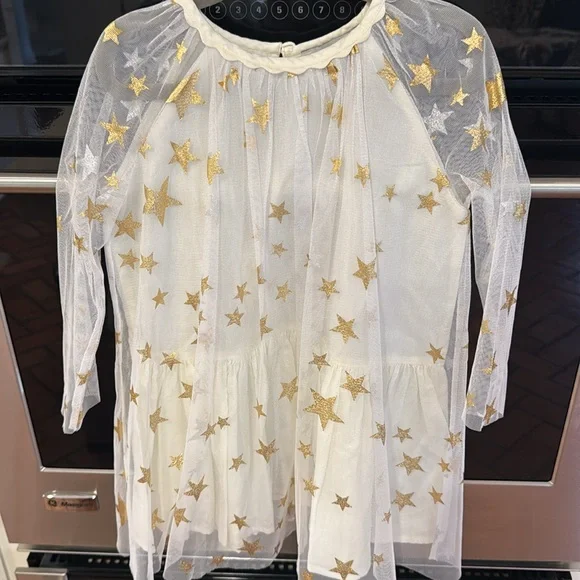 Stella McCartney - White Tulle Dress w/ Gold Stars - Picture 3 of 8